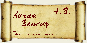 Avram Bencuz vizit kartica